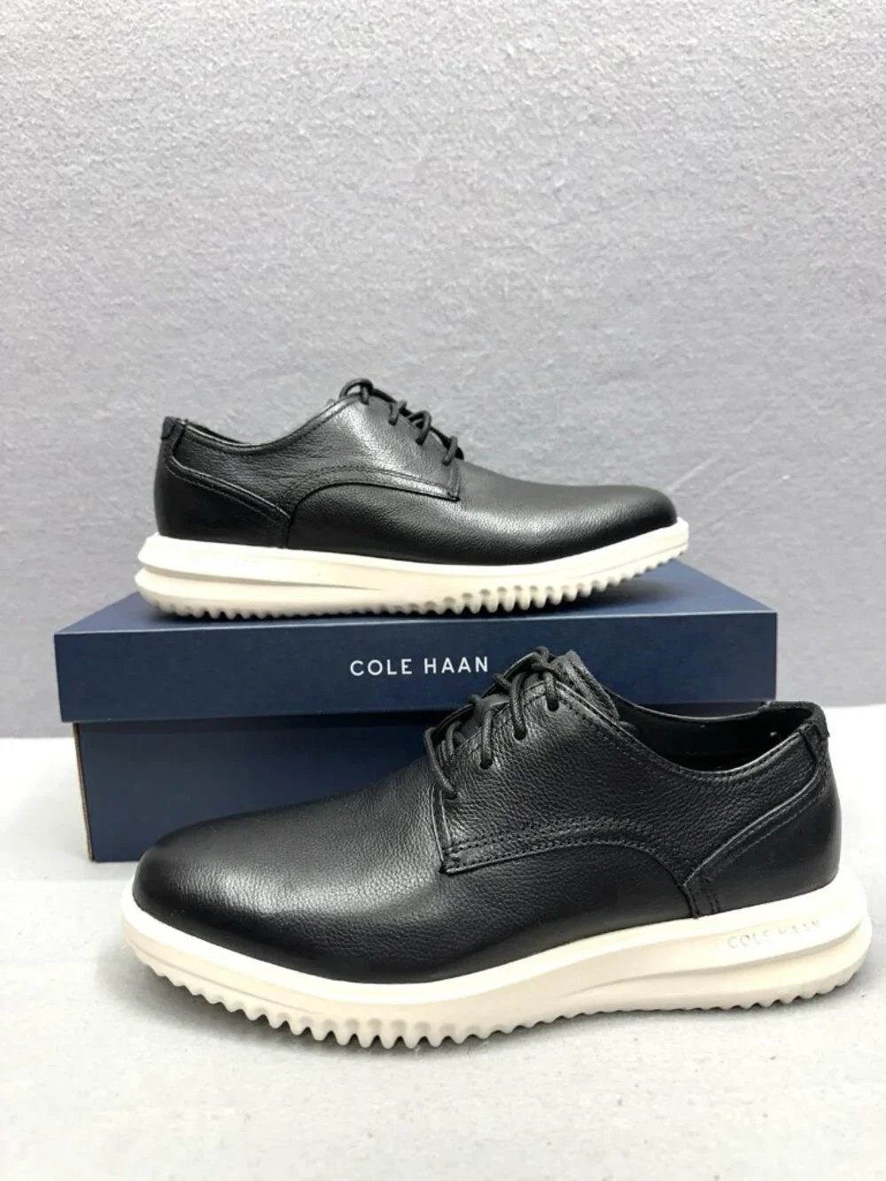 Cole Haan Grand+ Shoes Mens Size 8 M Leather Plain Toe Oxford C36934 NIB